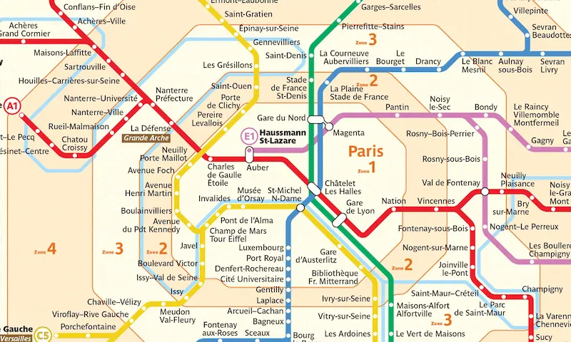 Paris RER Zones